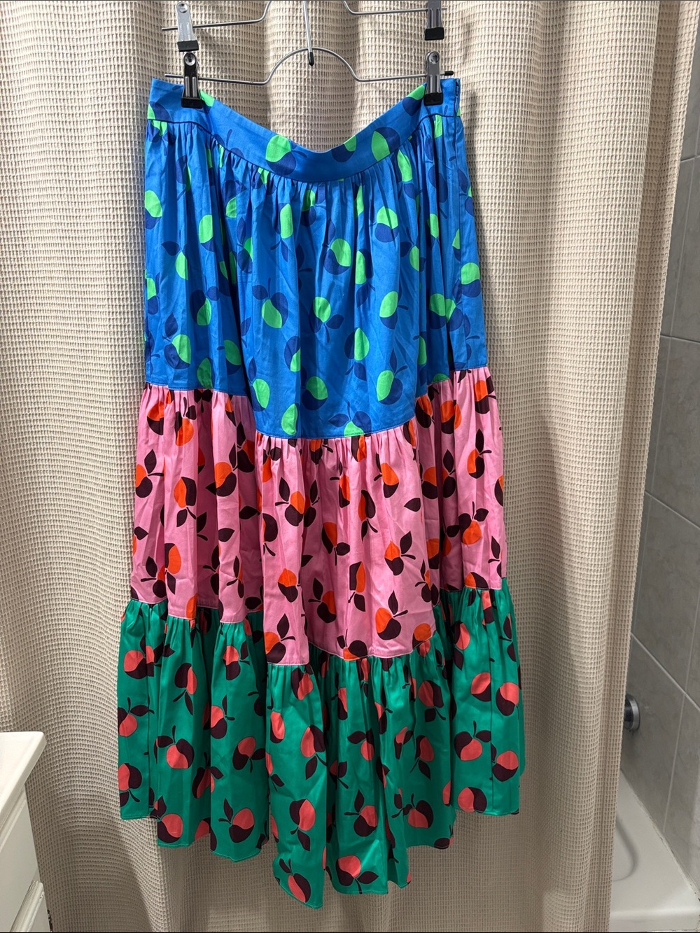 kate spade Blue, Pink & Green Colorblock Tiered Skirt nwot defaced